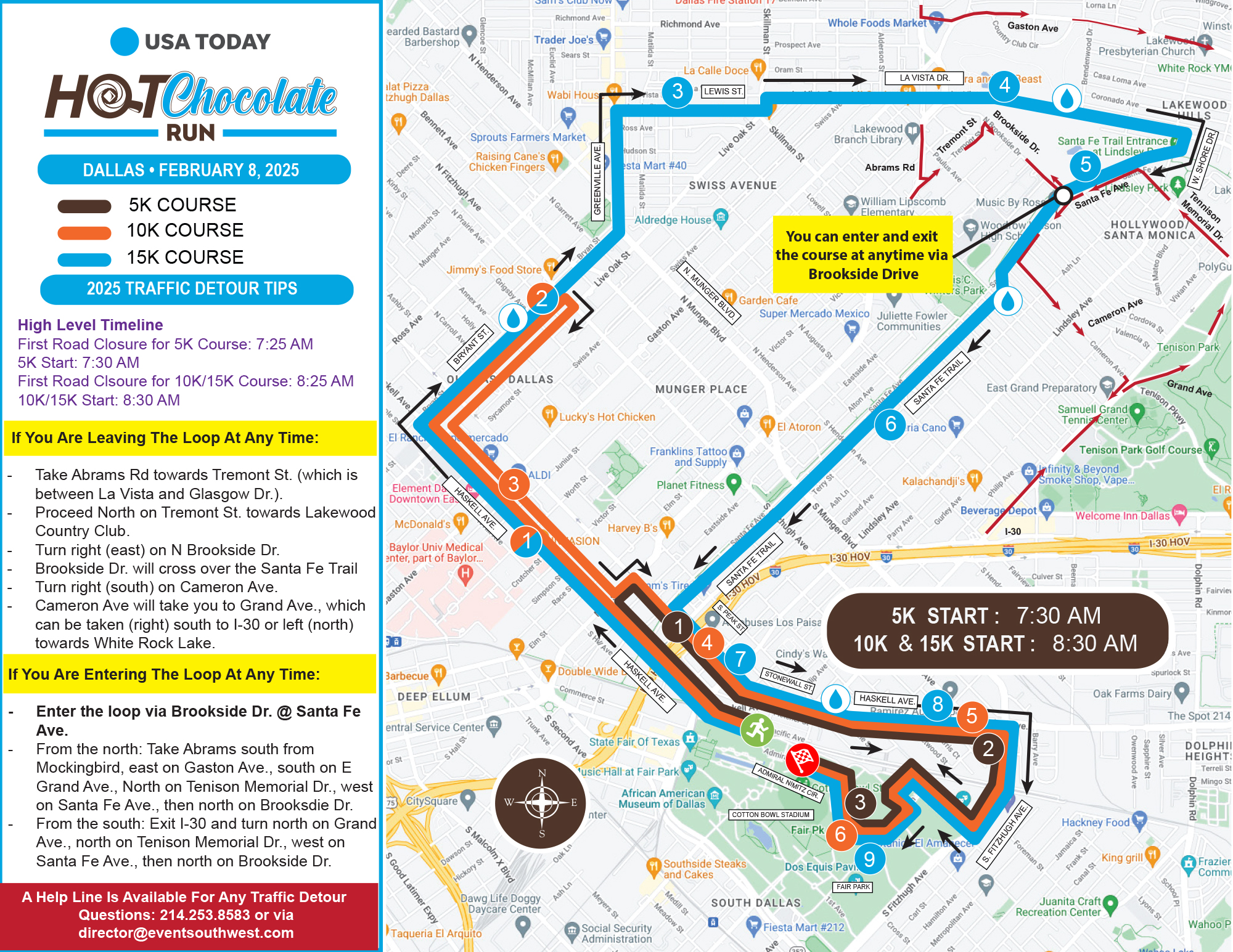 2025 Hot Chocolate Run Detour Map